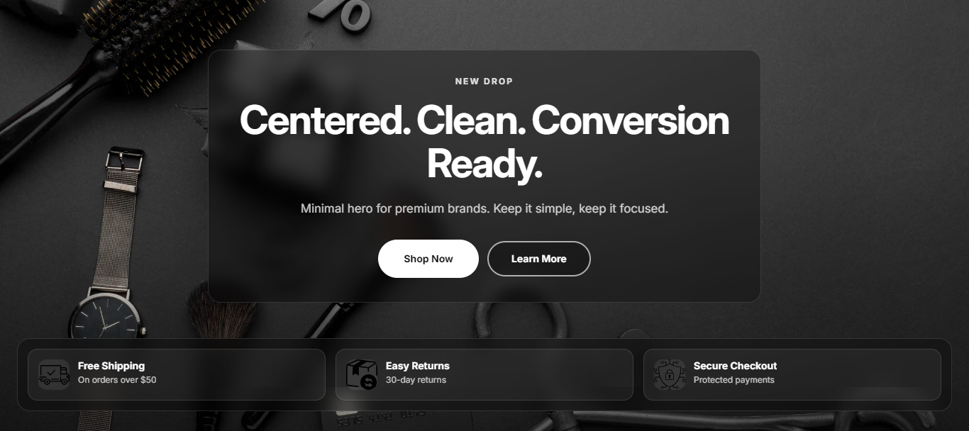 How to Add a Centered Minimal Hero in Shopify ?
