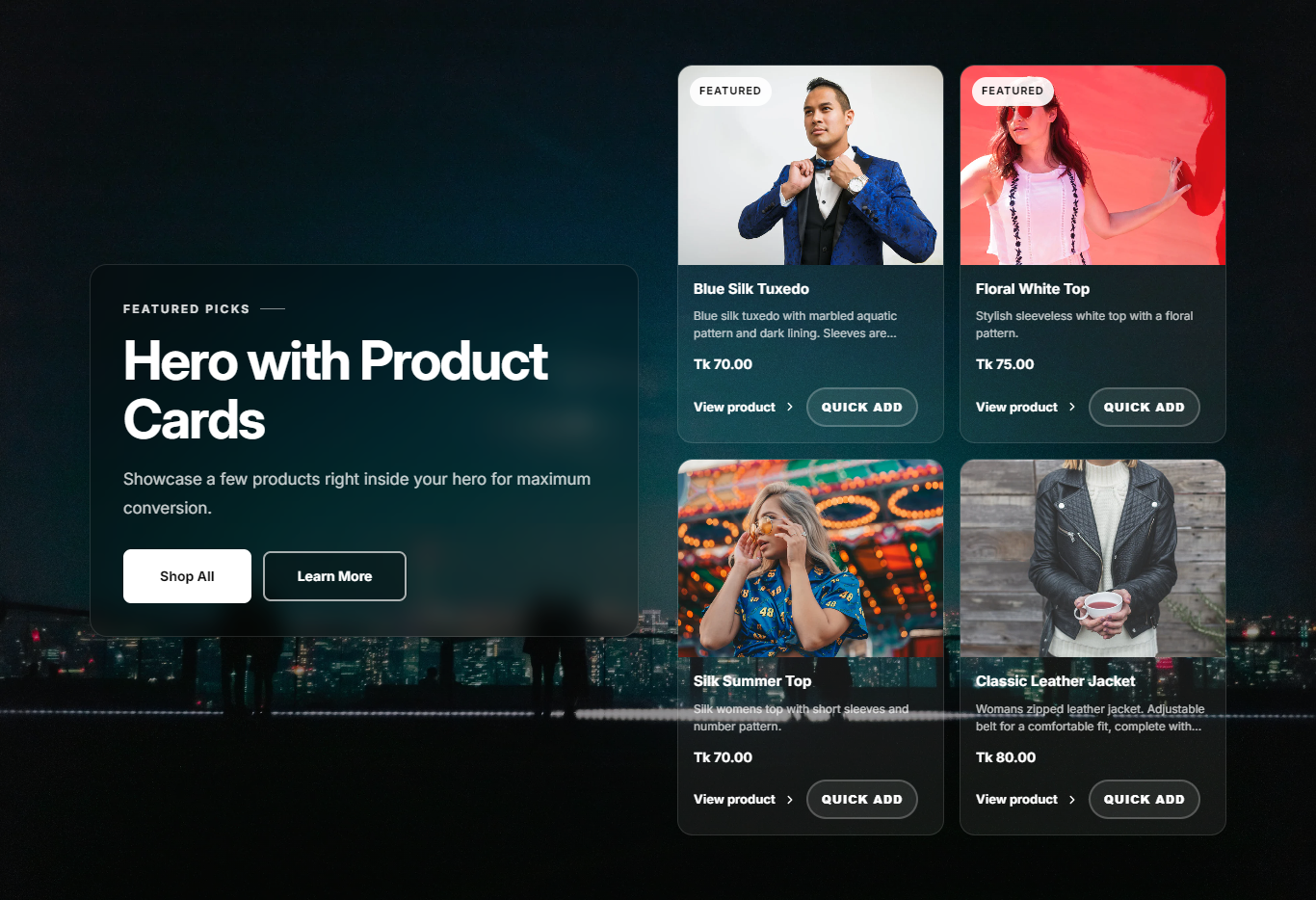 How to Add a Hero with Product Cards in Shopify ?