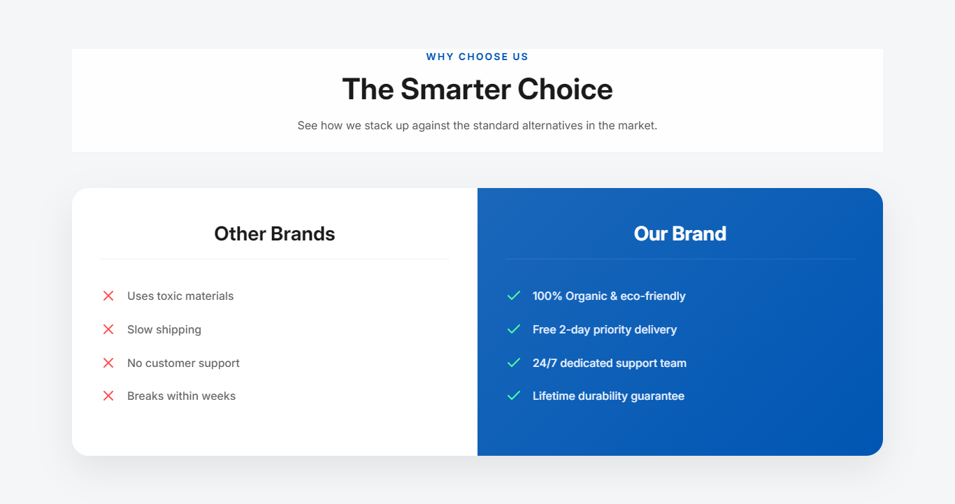 How to Add a Comparison Text Block in Shopify?