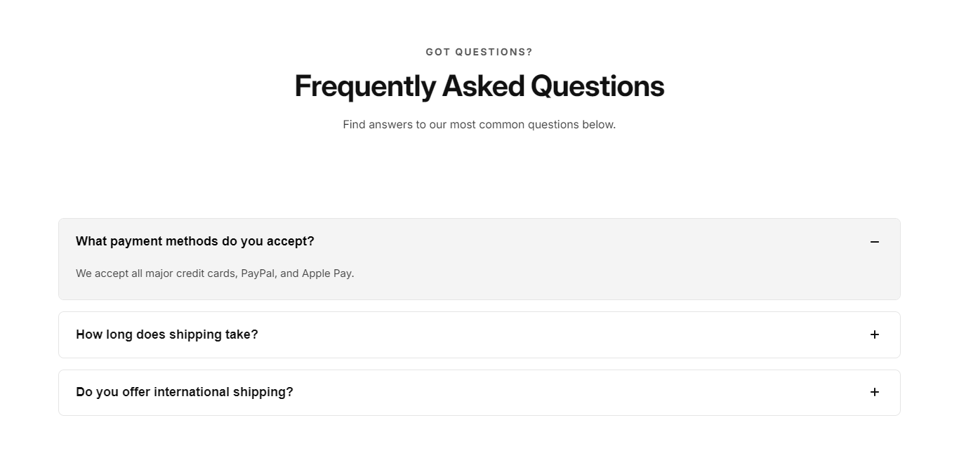 How to Add an FAQ Accordion in Shopify?