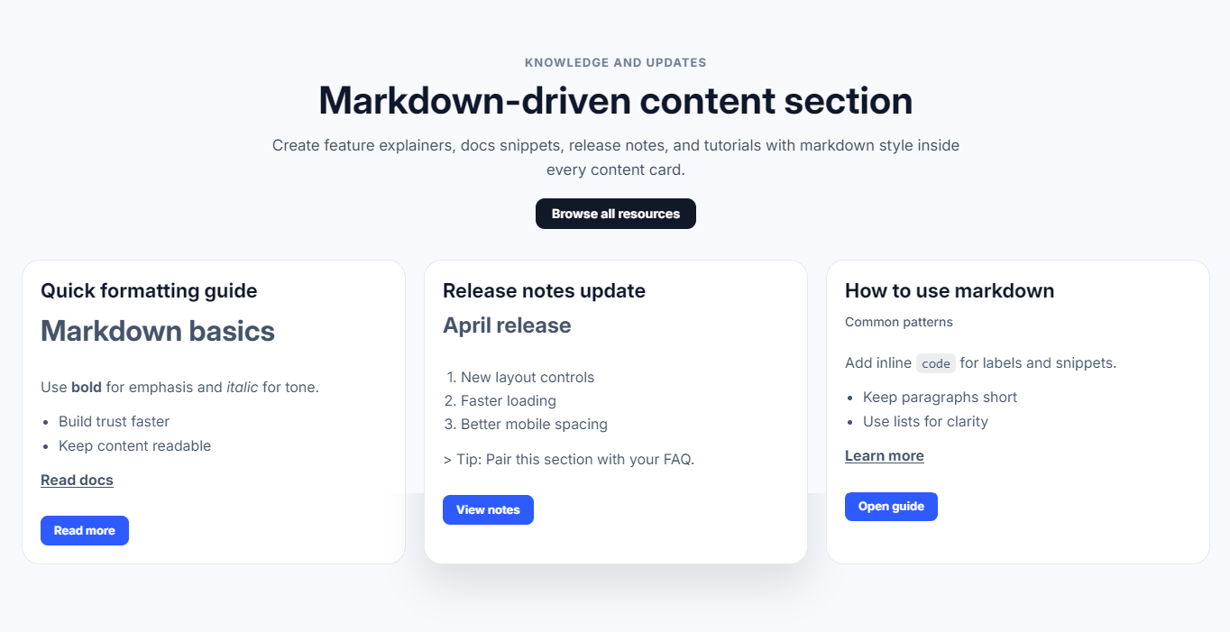 How to Add Markdown Content in Shopify?