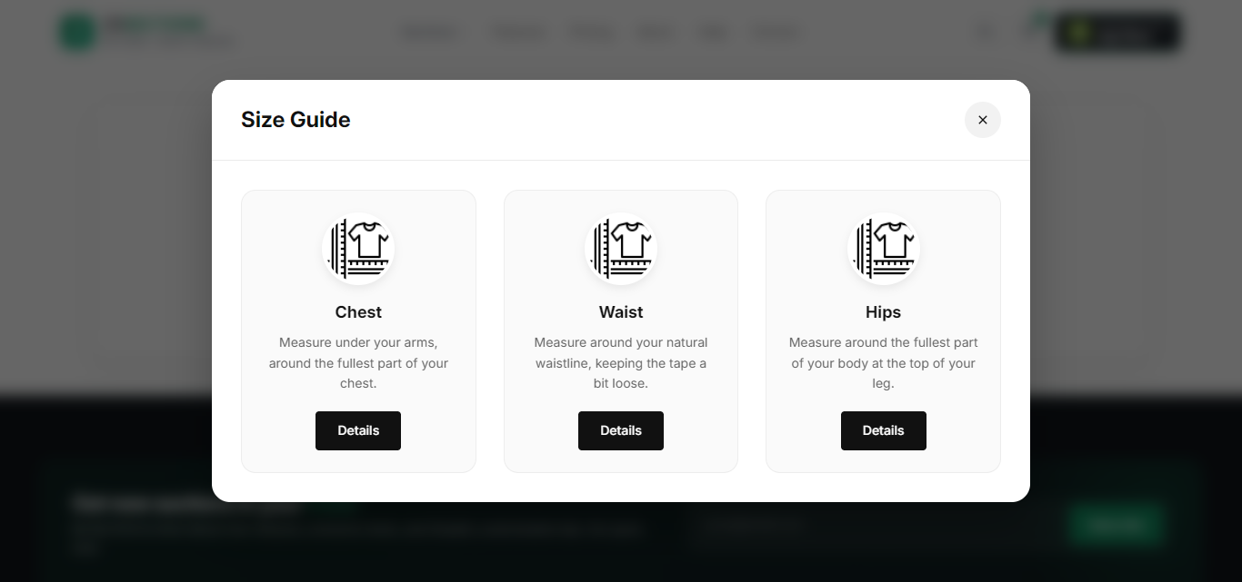 How to Add a Size Chart Popup in Shopify?